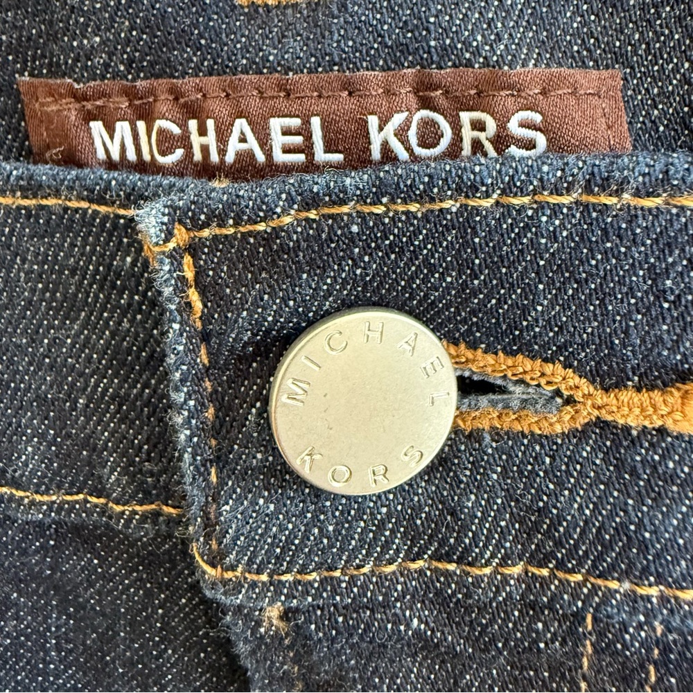 Michael Kors Grant Classic Fit Dark Wash Denim Jeans Modern Preppy Quiet Luxury - Picture 7 of 12
